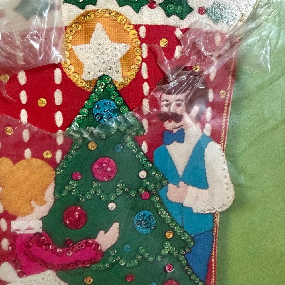 Bucilla Jeweled Christmas Stockings Kit 3369 Old Fashioned Christmas Set of 2